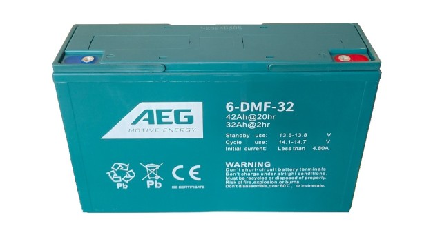 ΜΠΑΤΑΡΙΑ AEG MOTIVE 6-DMF-32 ΒΑΘΕΙΑΣ ΕΚΦΟΡΤΙΣΗΣ VRLA AGM-GEL 12V 42AH 20hr 
